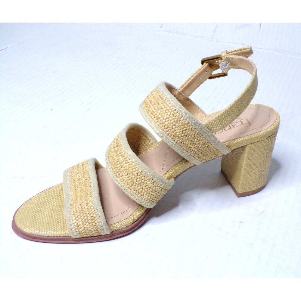 🆕FRANCO SARTO Buco Raffia Heeled Sandal Comfortable Cushioned Shoes Beige 9 - Picture 9 of 10